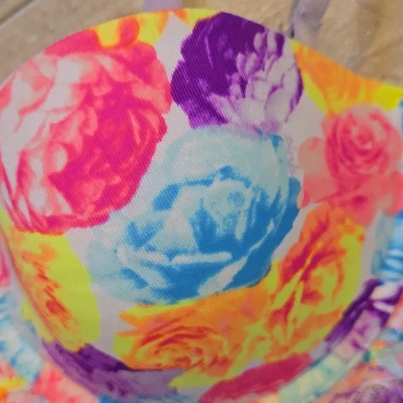 PINK Victoria's Secret Vibrant Floral Multi-Color Bustier - Picture 3 of 9